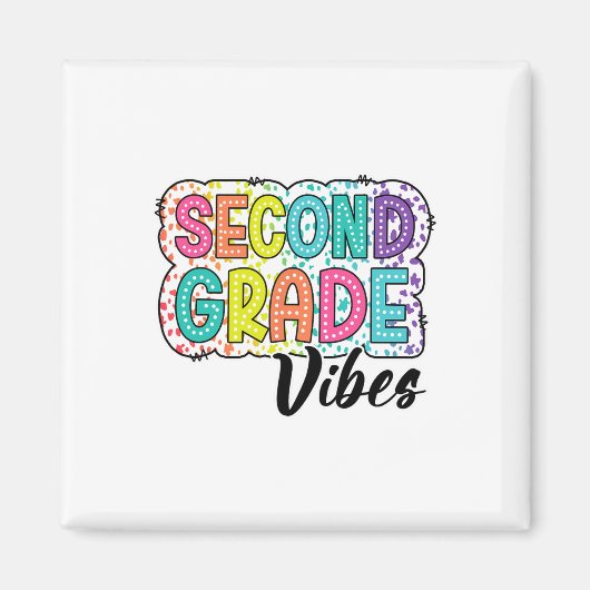 Aimant Vibes rétro de 2e année Ck pour l'école Équipe de  (Devant)
