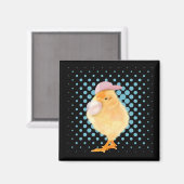 Aimant Vibes rétro mignonnes poubelles Bubblegum noir (Recto/Verso)