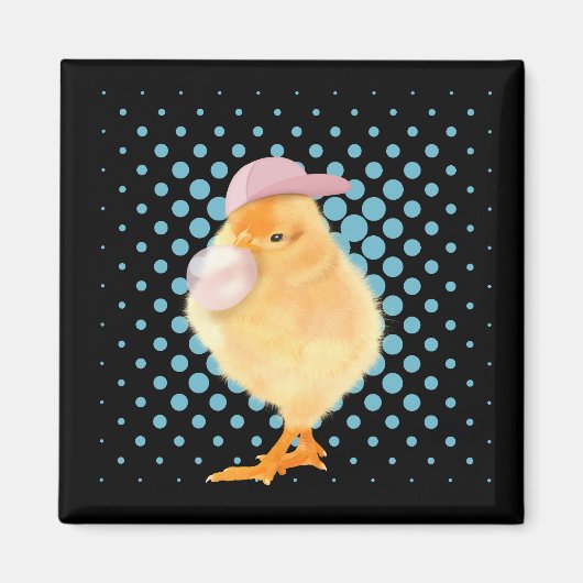 Aimant Vibes rétro mignonnes poubelles Bubblegum noir (Devant)