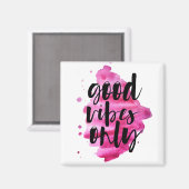 Aimant vibes rose chaud bon script de brosse uniquement (Recto/Verso)