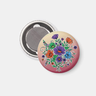 Aimant Vibrant Floral Bouquet Illustration