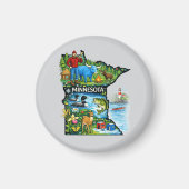 Aimant Vibrant Minnesota State Map-Paul Bunyan/Northwoods (Devant)