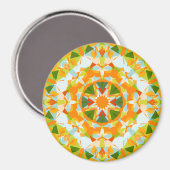 Aimant Vibrant Orange Vert Étoile Boho Maximaliste (Recto/Verso)