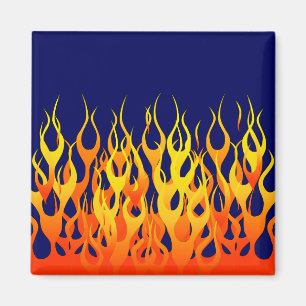 Aimant Vibrant Racing Flames on Navy Blue