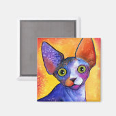 Aimant Vibrant sphynx cat 3 peinture (Recto/Verso)