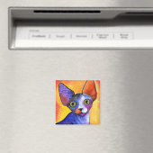 Aimant Vibrant sphynx cat 3 peinture (In Situ (Lave-vaisselle))