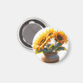 Aimant Vibrant Sunflowers in a Rustic Pot (Recto/Verso)