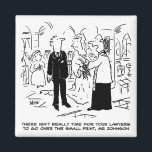 Aimant Vicar, Mariage du service religieux, dit non aux a<br><div class="desc">Chez un mariage,  le Vicar dit à la mariée qu'il n'y a pas de temps pour ses avocats pour examiner les petits caractères. Un Mariage de l'église annonce un dessin.</div>