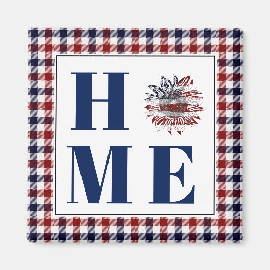 Aimant Vichy buffle tournesol "Maison" (Devant)