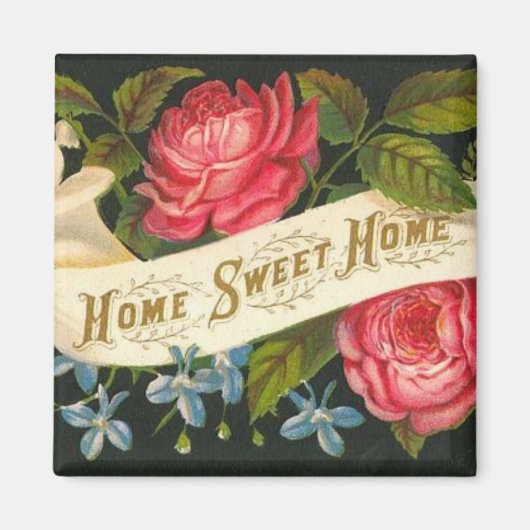 Aimant Victorian Home Sweet Home Roses (Devant)