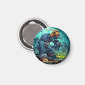 Aimant Vidéos de la fête d'Halloween Zombie DJ Rave (Recto/Verso)