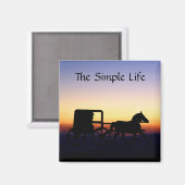 Aimant Vie Amish simple et simple (Recto/Verso)