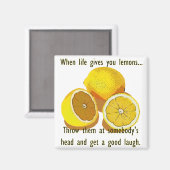 Aimant Vie Citrons Humour foncé Funny Fruit Jaune (Recto/Verso)