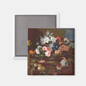 Aimant Vie morte des fleurs dans un panier (Recto/Verso)