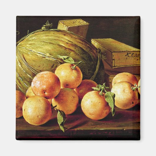 Aimant Vie morte des oranges, des melons et des boîtes (Devant)