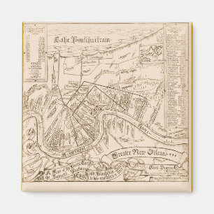 Aimant Vieille carte de la Nouvelle-Orléans