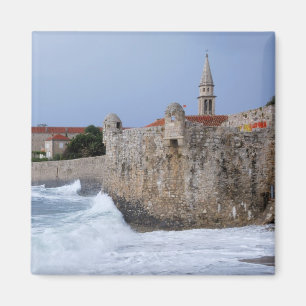 Aimant Vieille forteresse Budva dans l'aimant carré de