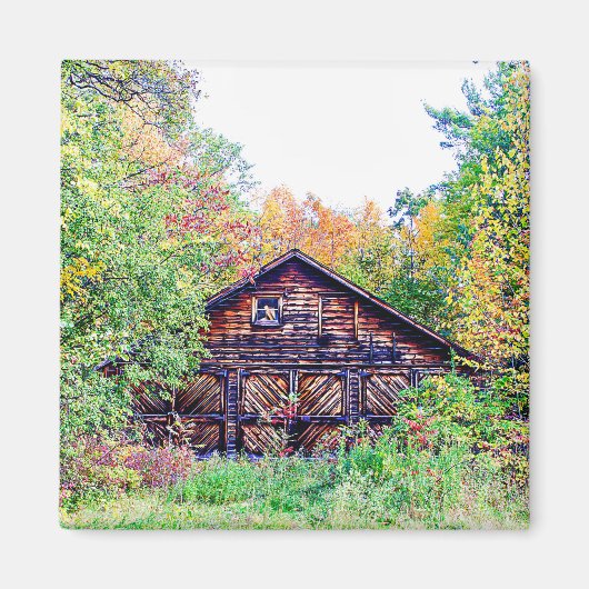 Aimant Vieille grange à l'automne (Devant)
