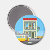 Aimant Vieille maison de Lisbonne avec chats et tramway j (Recto/Verso)