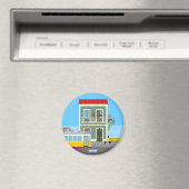 Aimant Vieille maison de Lisbonne avec chats et tramway j (In Situ (Lave-vaisselle))