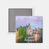 Aimant Vieille ville de Bruges et tour du Beffroi (Recto/Verso)