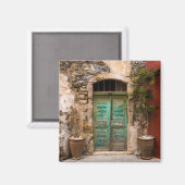 Aimant Vielle porte Turquoise en Crète, Grèce (Recto/Verso)