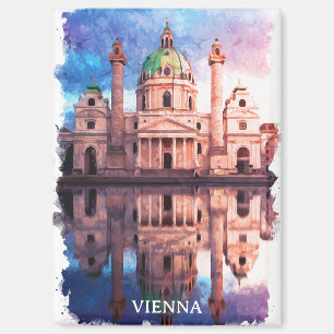 Aimant Vienne Autriche karlskirche Eglise Aquarelle
