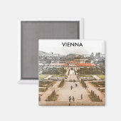 Aimant Vienne Autriche Vue panoramique historique (Recto/Verso)
