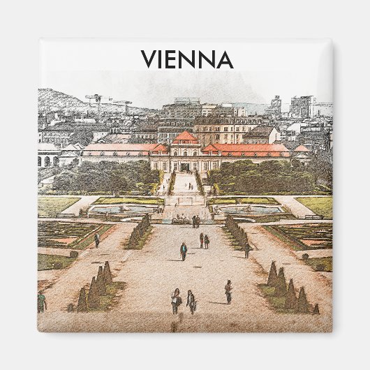 Aimant Vienne Autriche Vue panoramique historique (Devant)