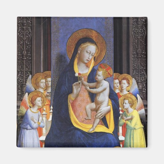 AIMANT VIERGE AVEC ENFANT, ANGELS ET SAINTS (Devant)