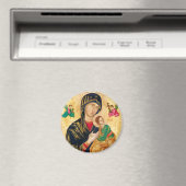 Aimant Vierge byzantine Marie et icône enfant Noël (In Situ (Lave-vaisselle))