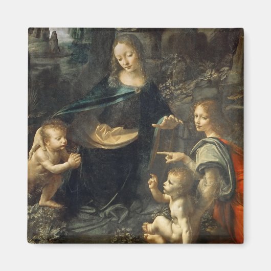Aimant Vierge des Roches, Léonard de Vinci (Devant)