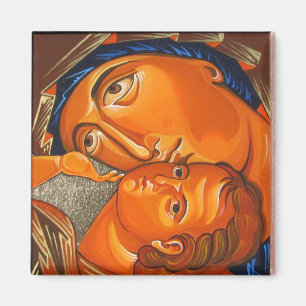 Aimant Vierge d'icône orthodoxe avec l'aimant Jouer enfan