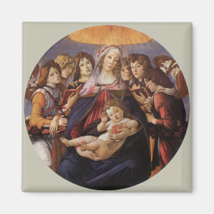 Aimant Vierge et enfant aux anges par Sandro Botticelli