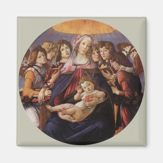 Aimant Vierge et enfant aux anges par Sandro Botticelli (Devant)