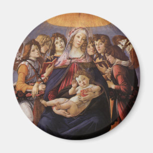 Aimant Vierge et enfant aux anges par Sandro Botticelli