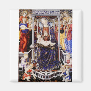 Aimant Vierge et enfant avec Ange musicale