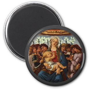 Aimant Vierge et enfant avec huit anges par Botticelli
