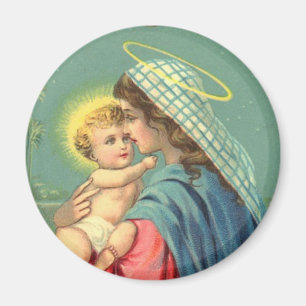 Aimant Vierge Marie et bébé Jésus Religieux chrétien