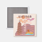 Aimant Vietnam Travel Art (Recto/Verso)