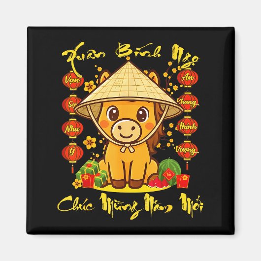 Aimant Vietnamese Lunar New Year - Tet 2026 Year Of The H (Devant)