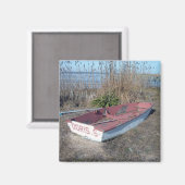 Aimant Vieux bateau de rangée rustique (Recto/Verso)