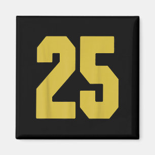 Aimant Vieux Black Numéro 25 Joueur Jersey Uniforme #25
