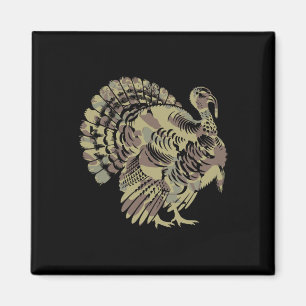 Aimant Vieux Camo Turquie Chasse Thankgiving Cadeau