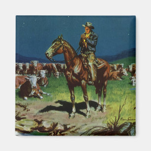 Aimant Vieux Cow-boy, éleveur de bétail Ranch sur la ferm