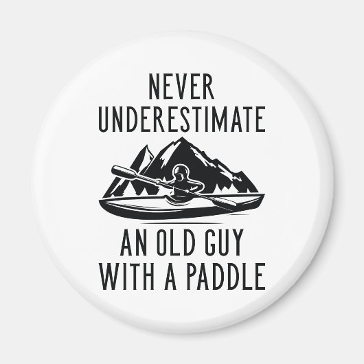 Aimant Vieux Homme Avec Une Pagaie (Devant)