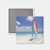 Aimant View of Beach With Sailboat (Recto/Verso)