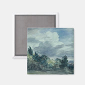 Aimant view over a wide landscape, with trees in the fore (Recto/Verso)