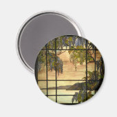 Aimant Vignes de la Wisteria en vitrail (Recto/Verso)