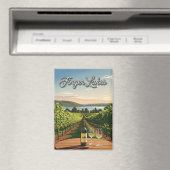 Aimant Vignoble à New York Carte postale Finger Lakes (In Situ (Lave-vaisselle))